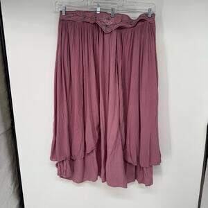 Holy Clothing Dryad Maxi Skirt Women's Size 2X/3X Mauve Crepe Boho